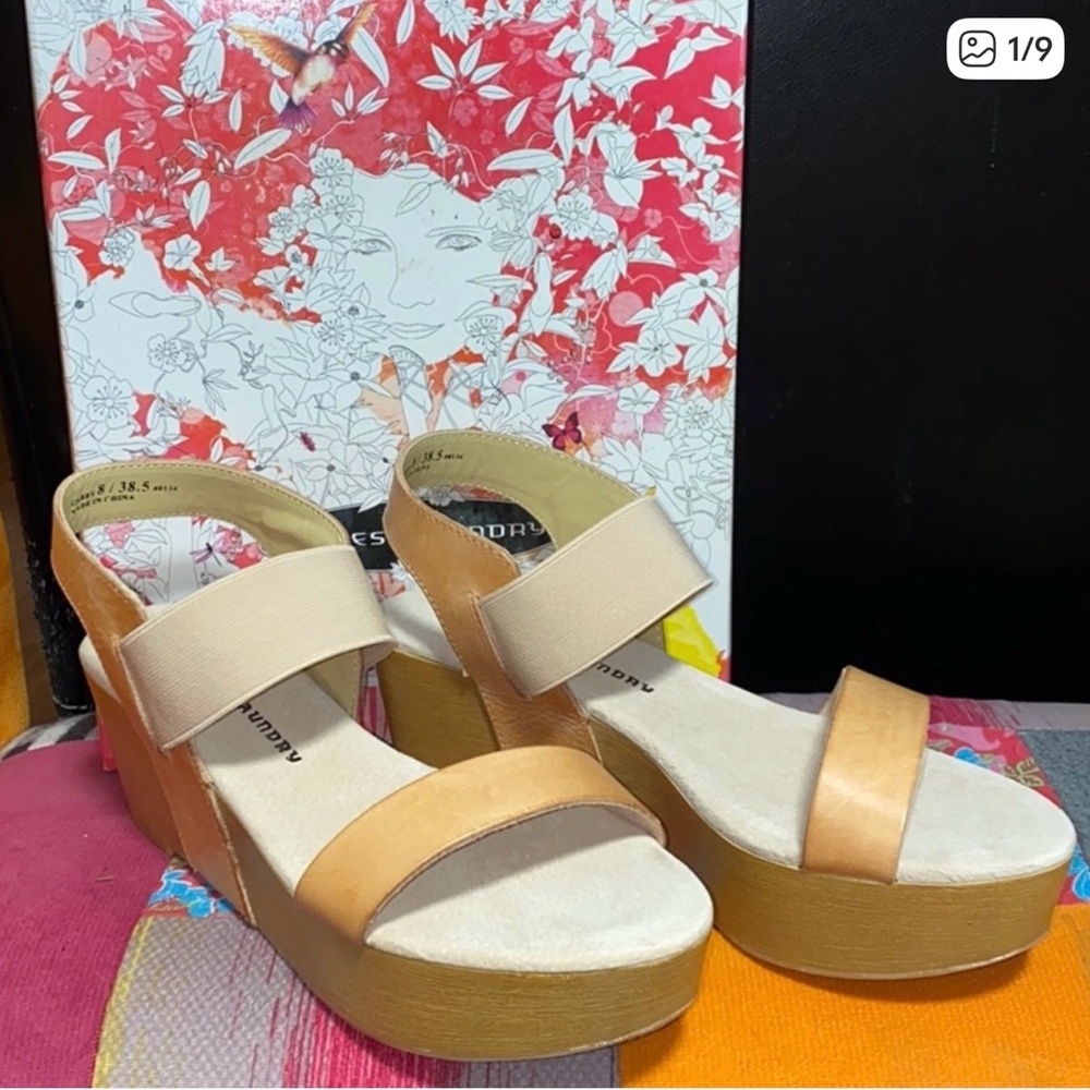 CHINESE LAUNDRY GABBY LEATHER PLATFORM SANDAL